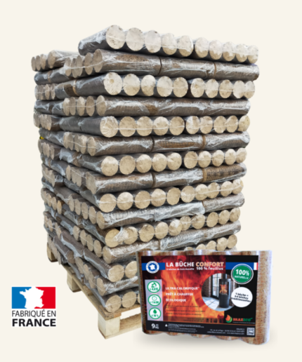 Bûches compressées Confort Brazeco en palette de 96 packs