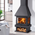 Cheminée à bois 3 vitres PANADERO Canada 8 kW