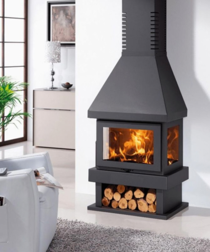 Cheminée à bois 3 vitres PANADERO Canada 8 kW