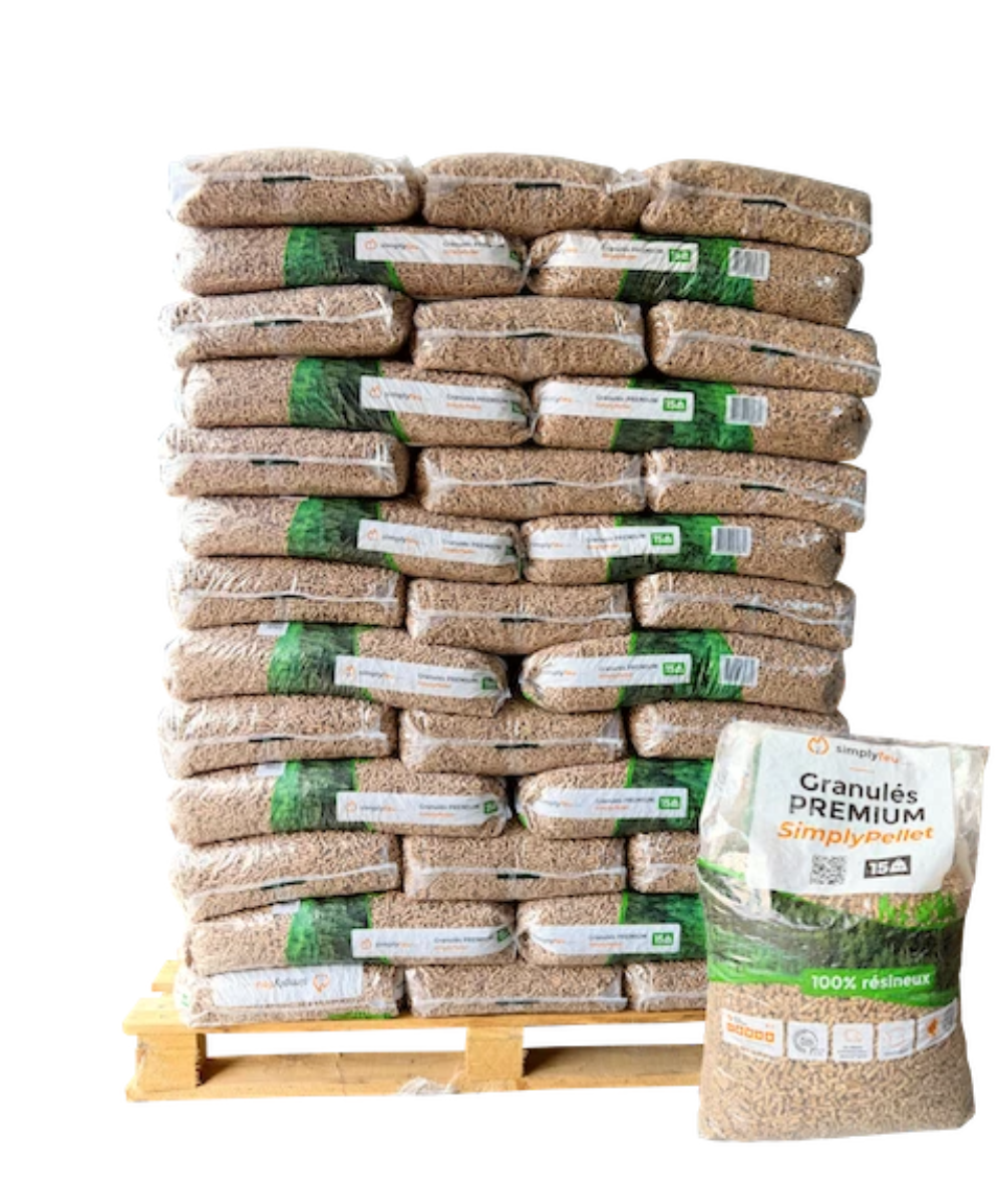 Granulés SimplyPellet 65 sacs sur palette Granulés SimplyPellet 65 sacs sur palette