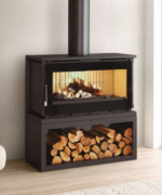 Poêle à bois raccordable avec bûcher FIREMATIC Toronto-S – 12,6 kW